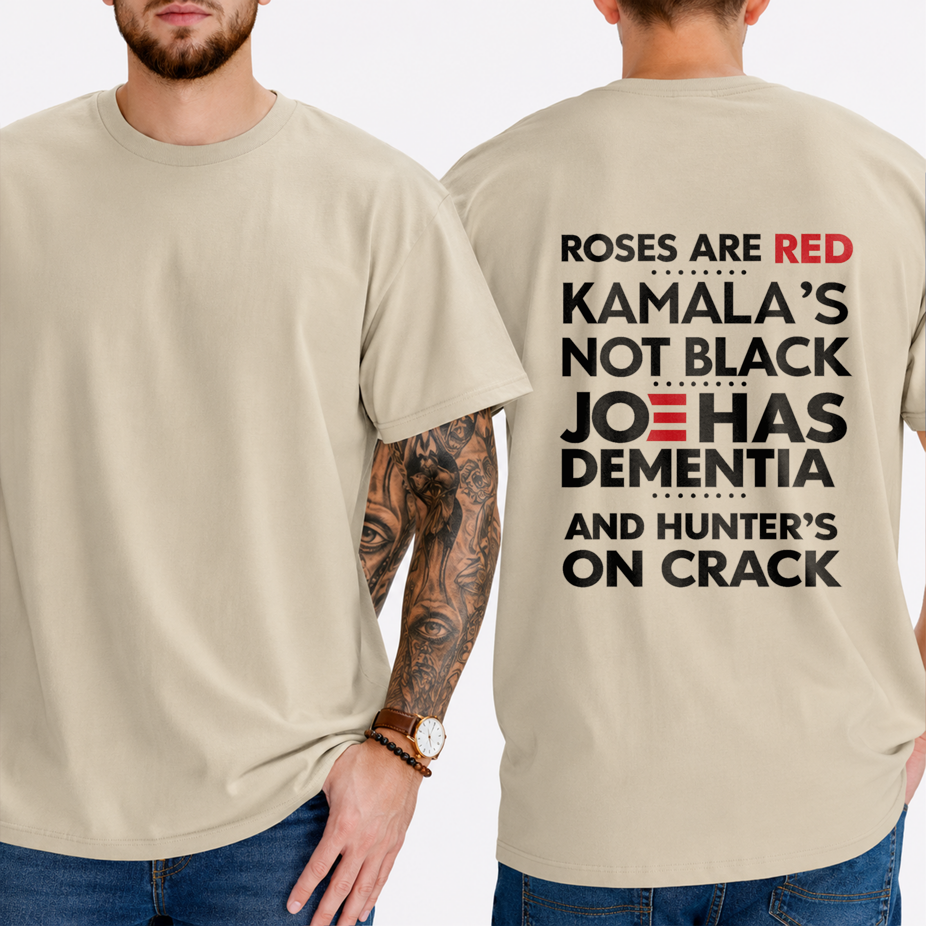 "Roses Are Red Kamala's Not Black Joe Has Dementia And Hunter's On Crack" T- Shirt