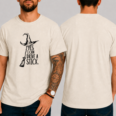 "YES I CAN DRIVE A STICK." T-SHIRT